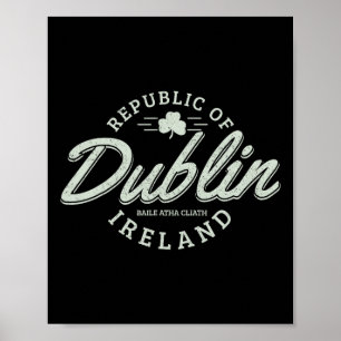 Affiche Dublin Irlande Clover Leaf Irish St Patricks Day