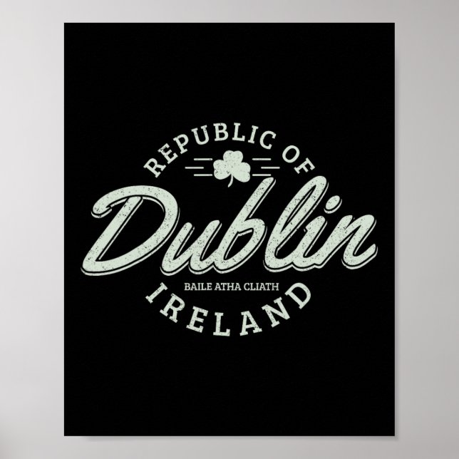 Affiche Dublin Irlande Clover Leaf Irish St Patricks Day (Devant)