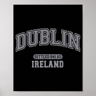 Affiche Dublin irlande installé 841 après JC vintage sport