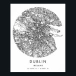 Affiche Dublin Irlande Minimal Modern Circle Street Carte<br><div class="desc">Dublin Irlande Minimal Modern Circle Street Carte</div>