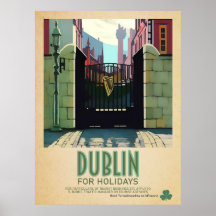 Dublin Irlande, Retro Irish Travel Advert