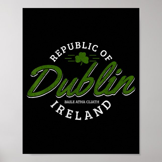 Affiche Dublin Irlande Trèfle St. Fête de la Saint-Patrick (Devant)