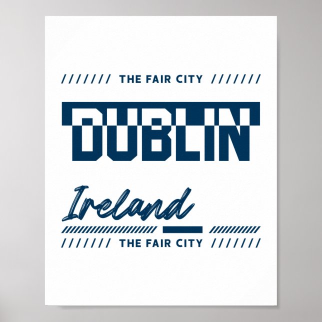 Affiche Dublin Irlande Typographie Moderne Conception de V (Devant)