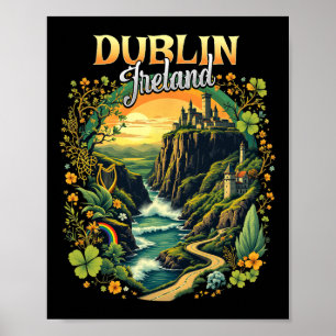 Affiche Dublin Irlande Voyage Voyage Voyage Souvenir irlan
