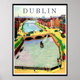 Affiche Dublin, pont O'Connell sur la Liffey