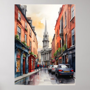Affiche Dublin watercolor