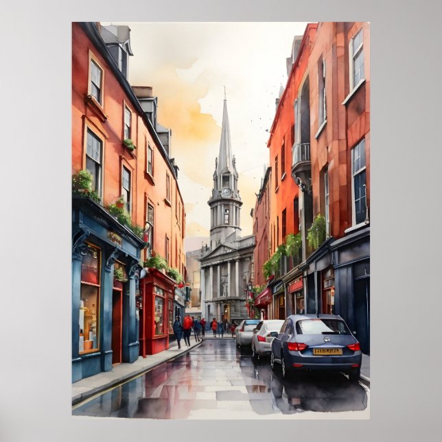 Affiche Dublin watercolor (Devant)