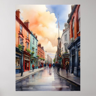 Affiche Dublin watercolor