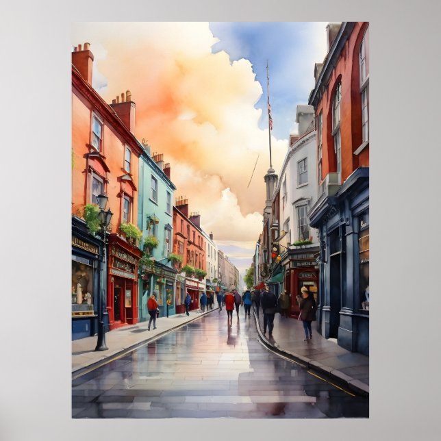 Affiche Dublin watercolor (Devant)