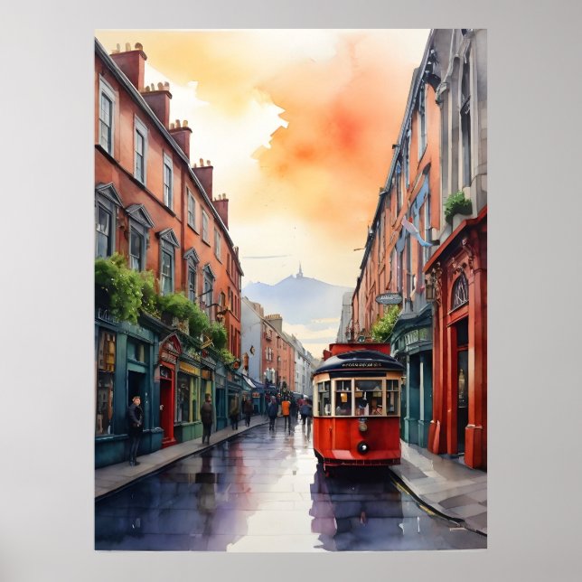 Affiche Dublin watercolor (Devant)