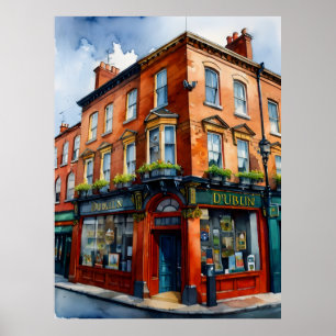 Affiche Dublin watercolor