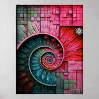 Dubman Designs : Conception Fibonacci néon rose lu
