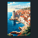 Affiche Dubrovnik Croatie Travel Art Vintage<br><div class="desc">Dubrovnik Croatie design de voyage rétro. Elle est connue pour sa Vieille Ville,  entourée de massifs murs en pierre datant du XVIe siècle.</div>