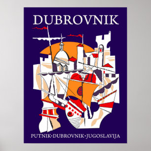 Affiche Dubrovnik, Yougoslavie