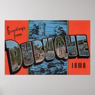 Affiche Dubuque, IowaLarge Letter ScenesDubuque, IA