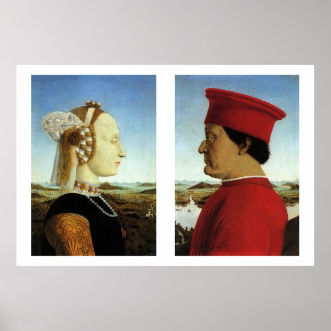 Affiche Duc et duchesse d'Urbino, Piero della Francesca (Devant)
