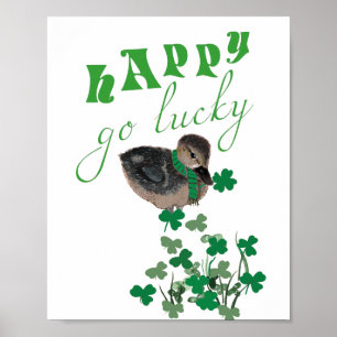 Affiche Duck Clover Happy Go Lucky St Patrick's Day