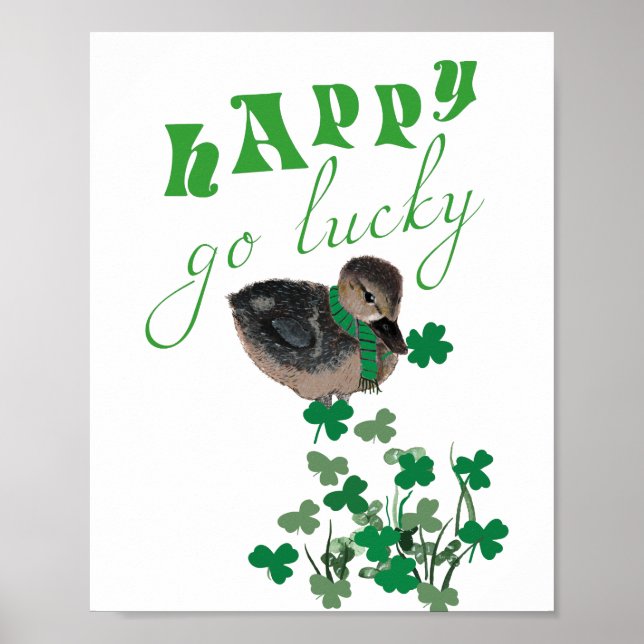 Affiche Duck Clover Happy Go Lucky St Patrick's Day (Devant)