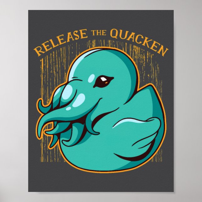 Affiche Duck Kraken Release The Quacken Funny Rubber Boxer (Devant)