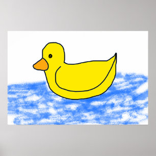 Affiche Ducky Cartoon Jaune