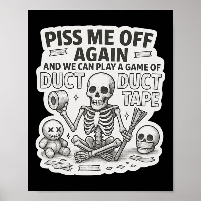 Affiche Duct Duct Bande Squelette drôle Sarcastique Hallow (Devant)