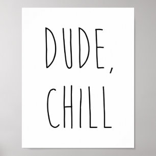 Affiche Dude Chill Funny White Elephant Livre Bibliothèque