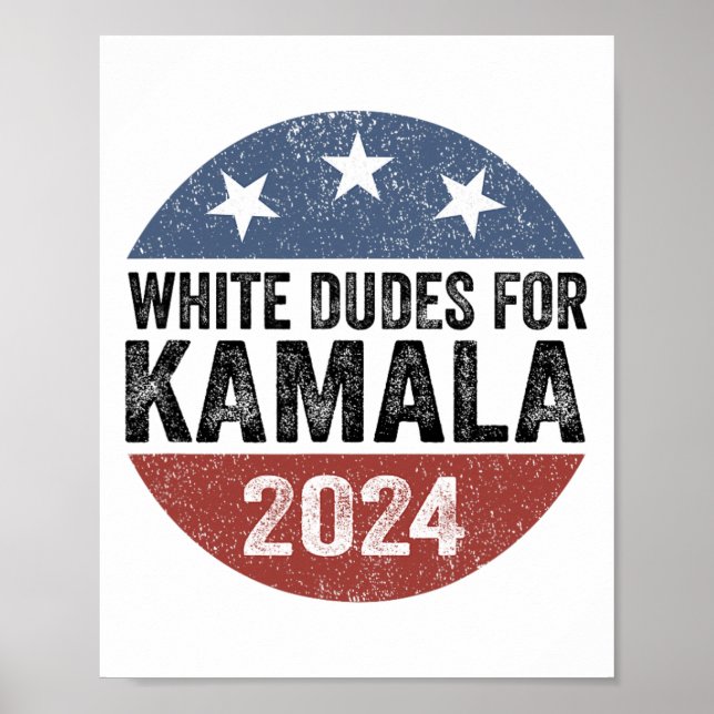 Affiche Dudes Pour Kamala Harris 2024 Retro Button Electio (Devant)
