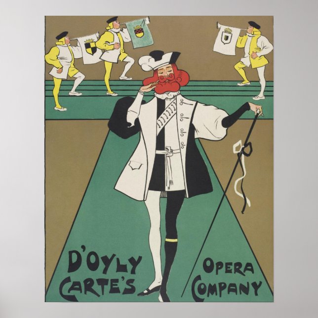 Affiche Dudley Hardy ~ Sa Majesté ~ D'oyly Carte's (Devant)
