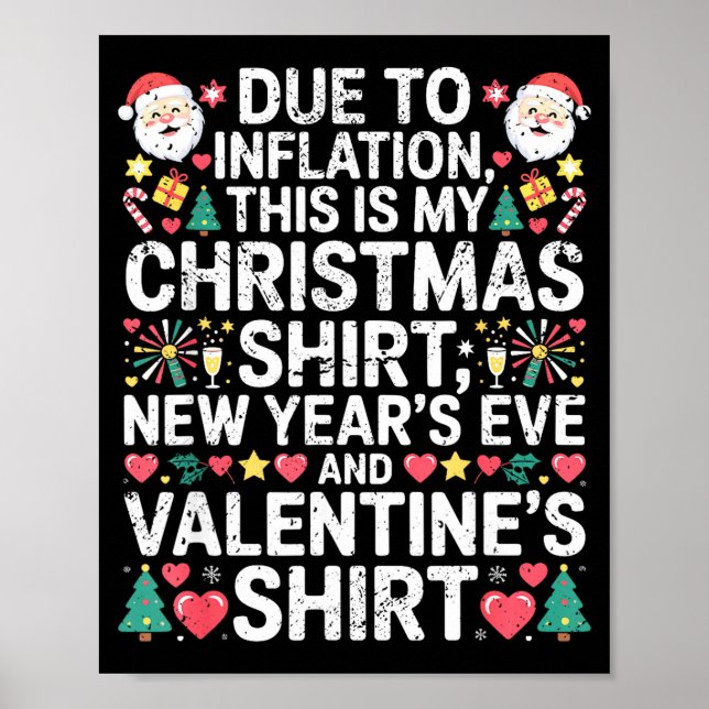 Affiche Due To Inflation Christmas New Year Valentine Funn (Devant)