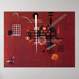 Affiche Dull Red, célèbre peinture de Wassily Kandinsky,