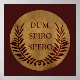 Affiche dum spiro spero, phrase latine