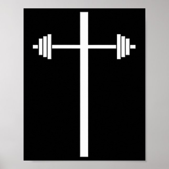 Affiche Dumbbell Barbell Cross Christian Gym Workout En Po (Devant)