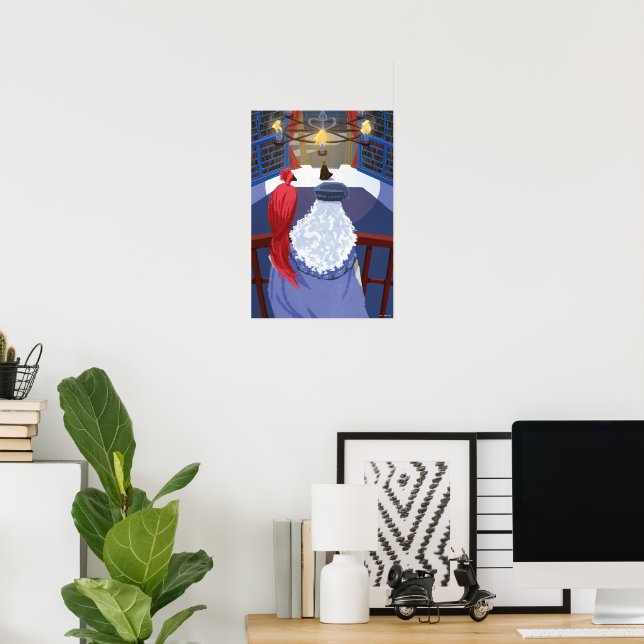 Affiche Dumbledore & Fawkes sur Balcon (Bureau à domicile)