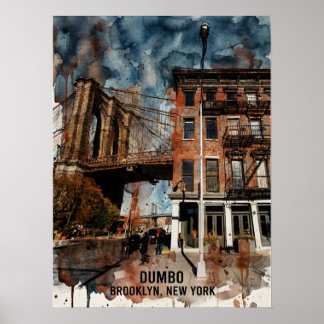 Affiche DUMBO Brooklyn New York — Pont Iconique