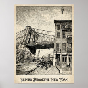 Affiche DUMBO Brooklyn New York — Pont Iconique