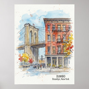 Affiche DUMBO Brooklyn New York — Pont Iconique