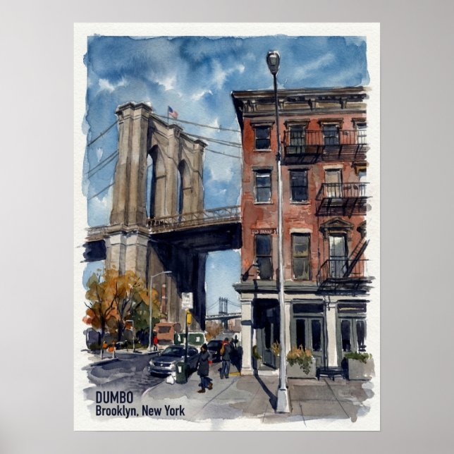 Affiche DUMBO Brooklyn New York — Pont Iconique (Devant)