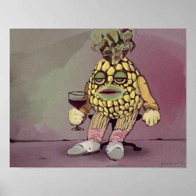 affiche d'un ananas cassé (Devant)