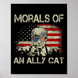 Affiche D'Un Chat Allié Drôle Trump 2024