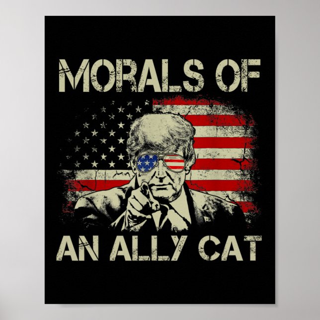 Affiche D'Un Chat Allié Drôle Trump 2024 (Devant)