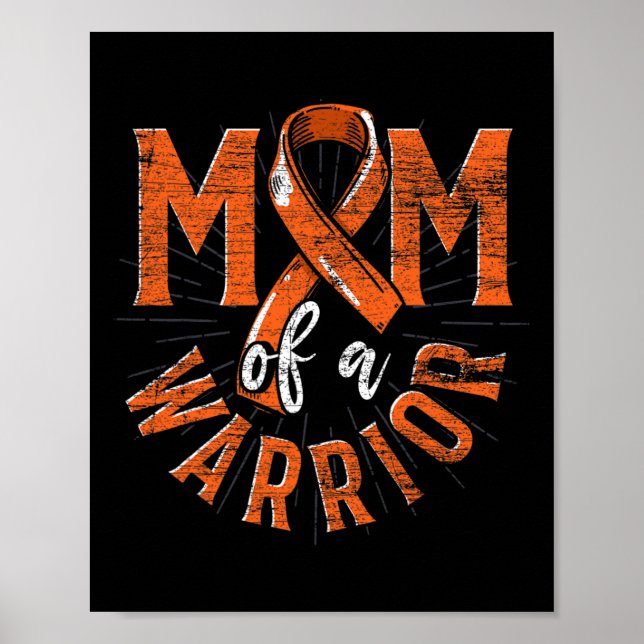 Affiche D'Un Guerrier Orange Ribbon Cancer Leukemia (Devant)