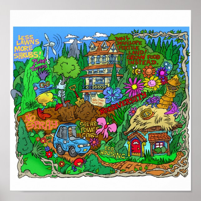 Affiche d'un style de vie écologique. (Devant)