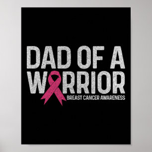 Affiche D'Une Chemise De Guerrier Papa Du Sein Cancer Du S