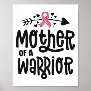 Affiche D'Une Famille Guerrière Cancer Du Sein Ruban Rose