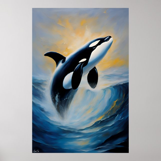 Affiche d'une Orca en style peinture à l'huile (Devant)