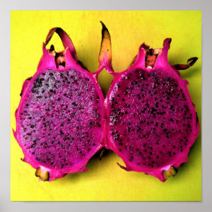 affiche d'une photo de fruit de dragon tranché