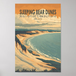 Affiche Dunes de l'ours couchage National Lakeshore Art de