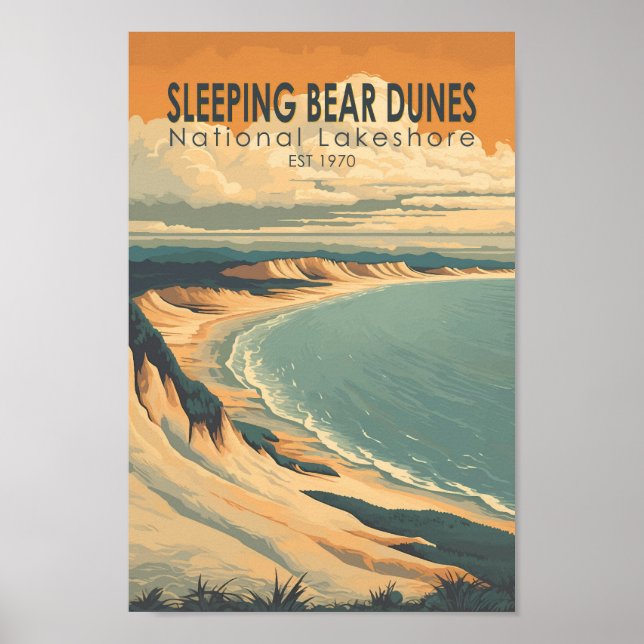 Affiche Dunes de l'ours couchage National Lakeshore Art de (Devant)