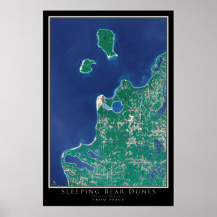 Affiche Dunes de l'ours couché National Lakeshore Satellit