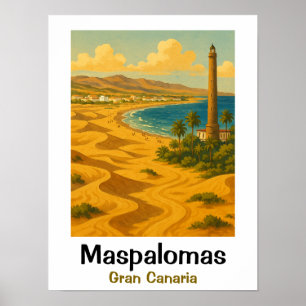 Affiche Dunes de Maspalomas Grande Canarie Île Canarie